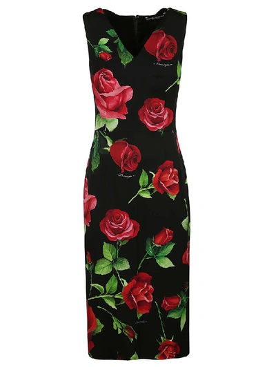 Shop Dolce & Gabbana Rose Dress In Black