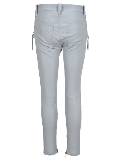 Shop Ben Taverniti Unravel Project Unravel Unravel Project Plonge Lace-up Skinny Pants In Light Grey