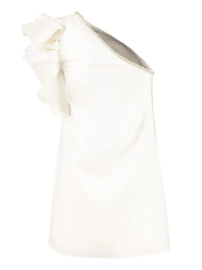 Shop Self-portrait Ruffled One Shoulder Dress In White