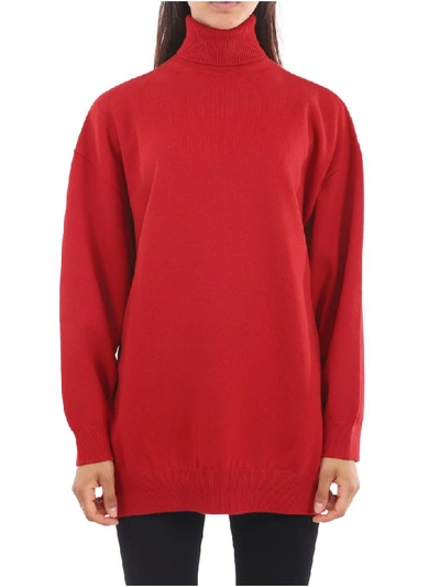 Shop Balenciaga Red Cashmere Sweater