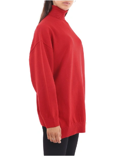 Shop Balenciaga Red Cashmere Sweater