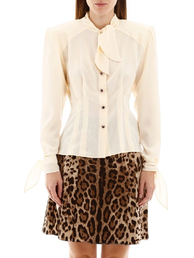 Shop Dolce & Gabbana Shirt With Padded Shoulders In Beige 3 (beige)
