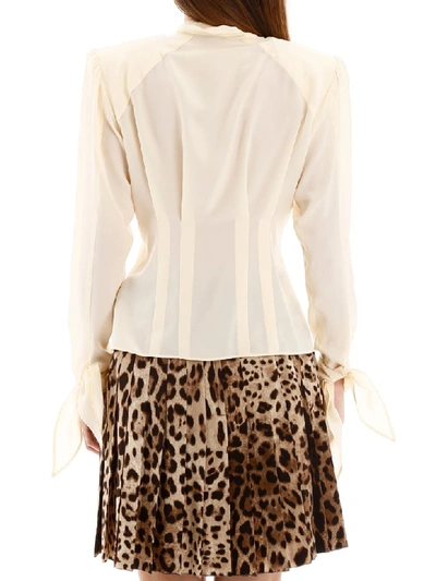 Shop Dolce & Gabbana Shirt With Padded Shoulders In Beige 3 (beige)