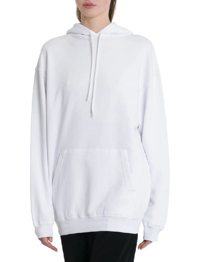 Shop Balenciaga Hoodie With Gothic Logo In Bianco