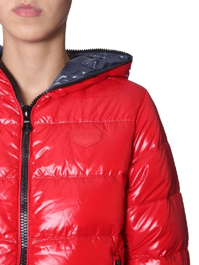Duvetica Shiny Hooded Puffer Jacket In Red | ModeSens