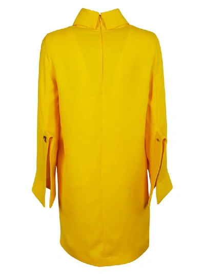 Shop Erika Cavallini Rear Zip Dress In Yellow