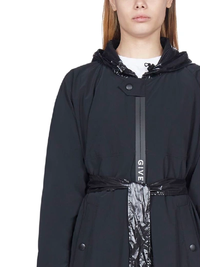 Shop Givenchy Logo Raincoat In Black