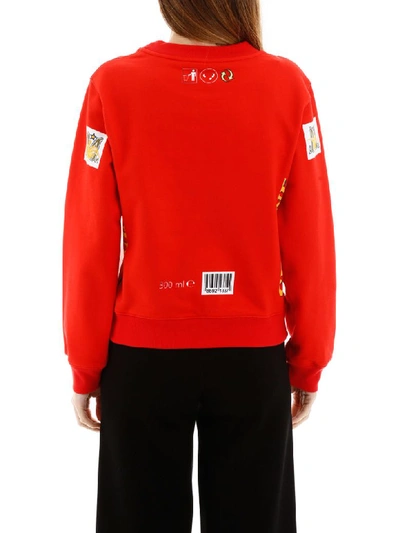 Shop Moschino Budweiser Sweatshirt In Fantasia Rosso 112 (red)
