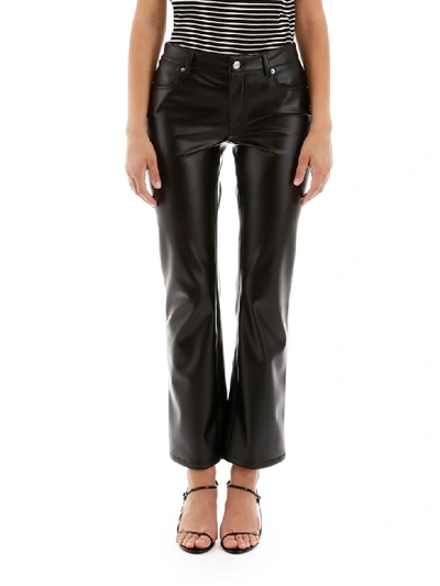 Shop Alexander Wang Faux Leather Trousers In Black (black)