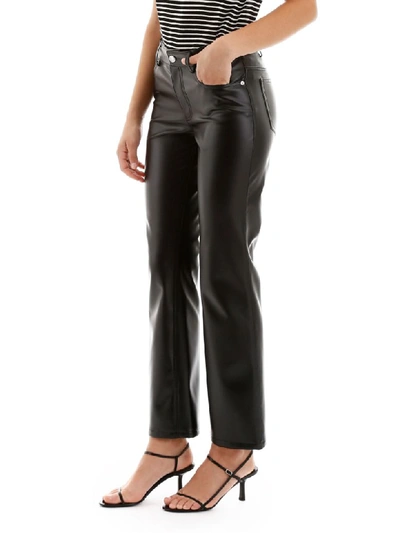 Shop Alexander Wang Faux Leather Trousers In Black (black)