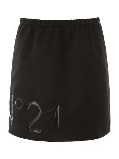 Shop N°21 Logo Mini Skirt In Black (black)