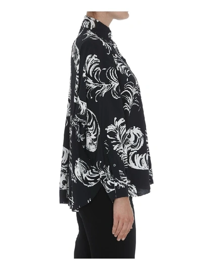 Shop Loewe Feather Patterned Shirt In Black