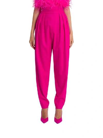 Shop Attico High-rise Trousers With Pinces In Fucsia