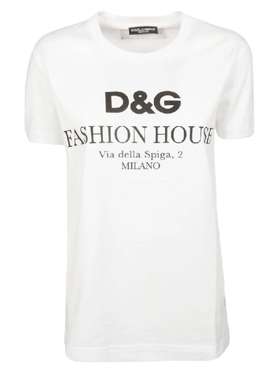 Shop Dolce & Gabbana Printed T-shirt In White/black