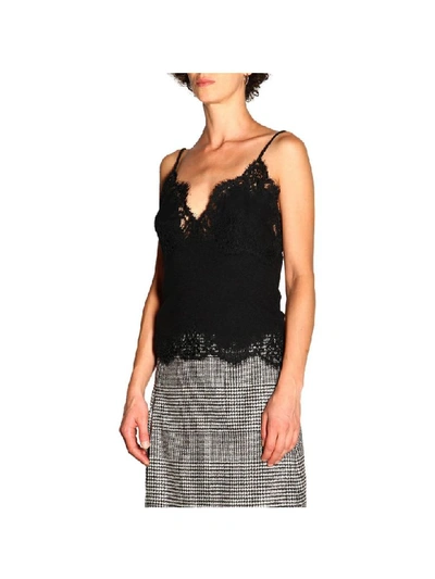Shop Ermanno Scervino Top With Lace Inserts In Black