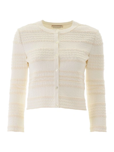 Shop Alexander Mcqueen Cropped Cardigan In Ivory (white)