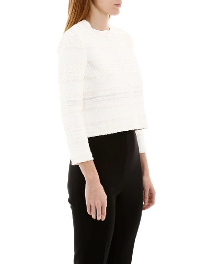 Shop Alexander Mcqueen Cropped Cardigan In Ivory (white)