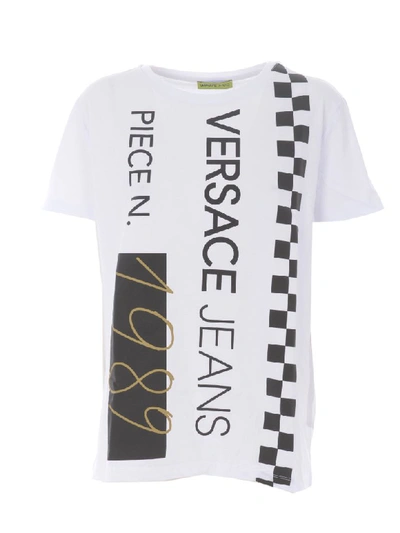 Shop Versace Short Sleeve T-shirt In Bianco