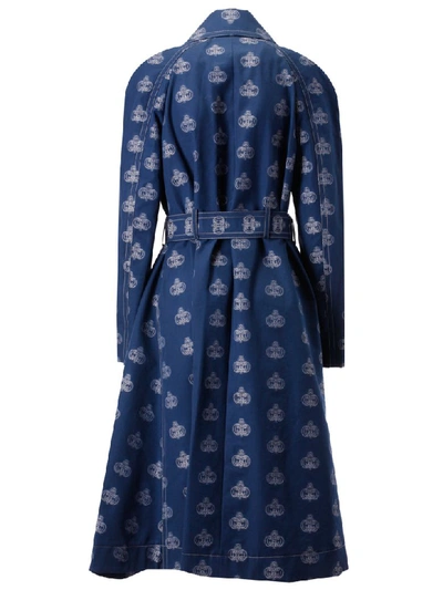 Shop Chloé Double Breasted Coat In Deep Blue