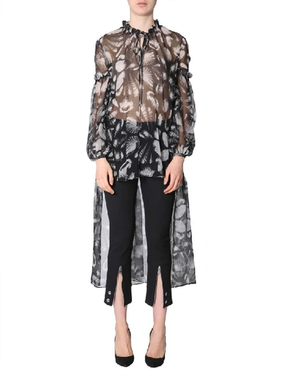 Shop Alexander Mcqueen Silk Tunic In Nero