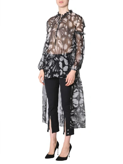 Shop Alexander Mcqueen Silk Tunic In Nero