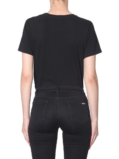 Shop Saint Laurent Poster Print Logo T-shirt In Nero