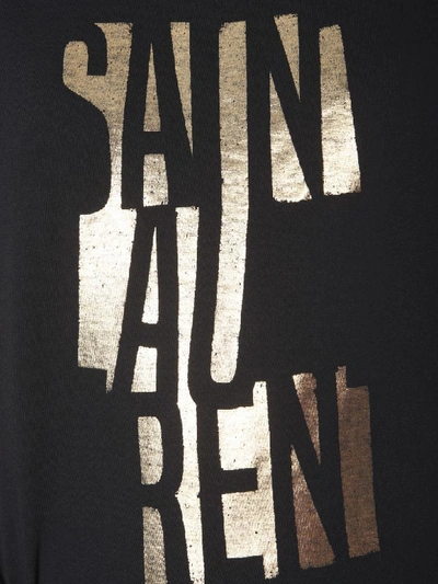 Shop Saint Laurent Poster Print Logo T-shirt In Nero