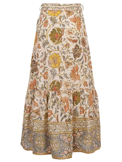 Shop Zimmermann Skirt In Cream Paisley