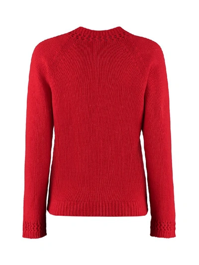 Shop Apc Janet Long-sleeved Crew-neck Sweater In Red
