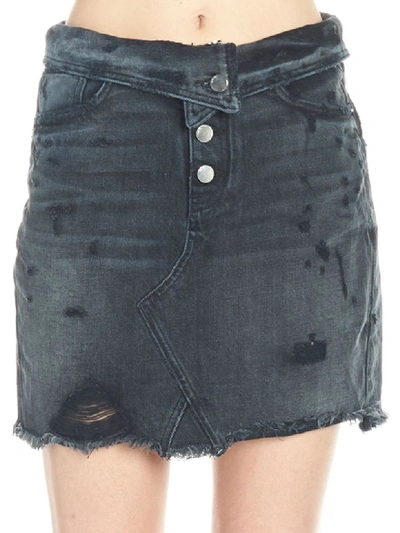 Shop Amiri Fold Over Skirt In Black