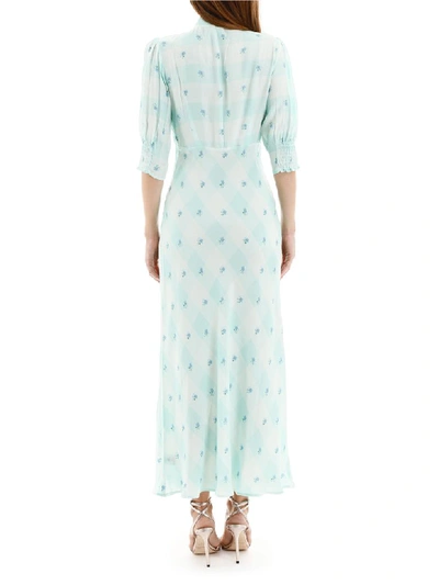 Shop Rixo London Harper Dress In Check Ditsy Floral Mint (green)