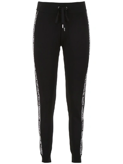 Shop Michael Michael Kors Joggers With Side Bands In Black White (black)
