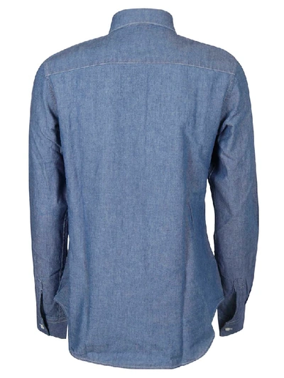 Shop Aspesi Denim Shirt In Light Blue