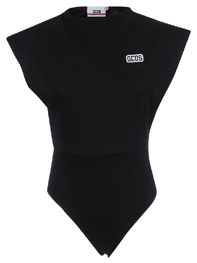 Shop Gcds Embroidered Logo Bodysuit In Black