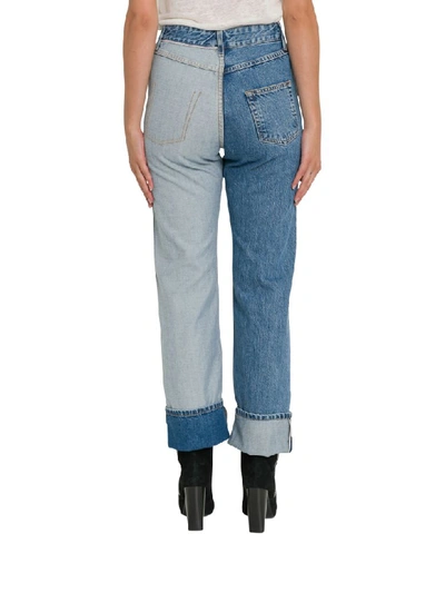 Shop Monse Inside Out Mismatched Jeans In Blu