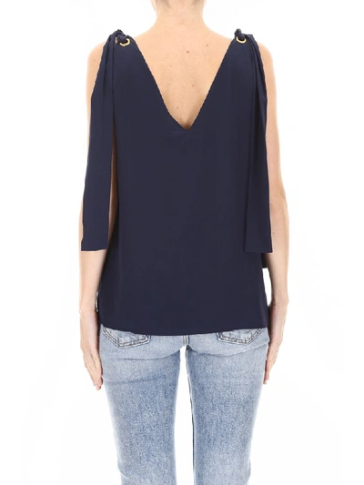 Shop Tory Burch Silk Tank Top In Tory Navy (blue)