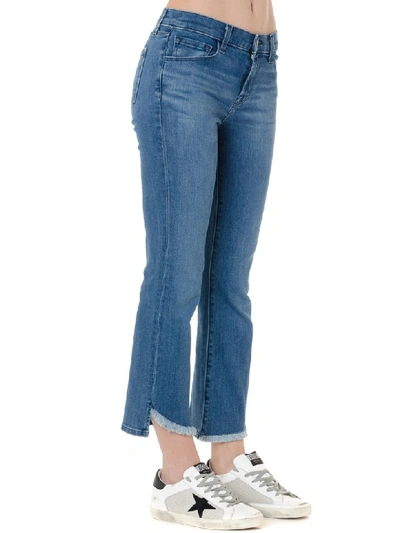 Shop J Brand Cropped Denim Jeans In Blue