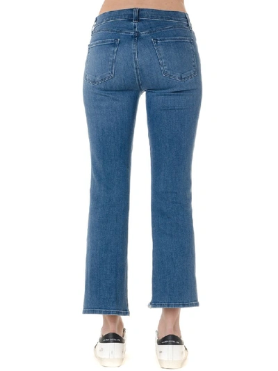 Shop J Brand Cropped Denim Jeans In Blue