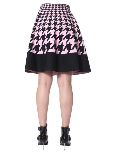 Shop Alexander Mcqueen Skirt With Valance In Rosa E Nero