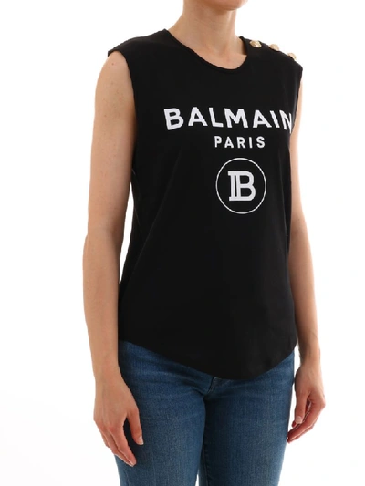 Shop Balmain T-shirt Logo Black