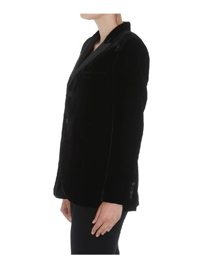 Shop Saint Laurent Velvet Jacket In Black