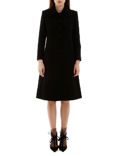 Shop Dolce & Gabbana Wool Coat In Nero (black)