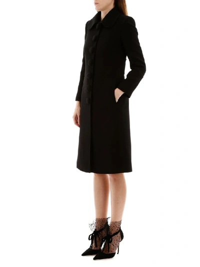 Shop Dolce & Gabbana Wool Coat In Nero (black)