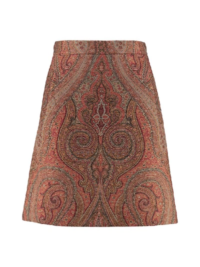 Shop Etro Flared Skirt In Multicolor