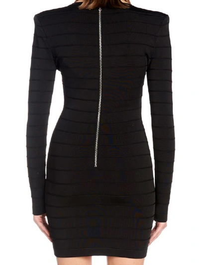 Shop Balmain Dress In Black & White