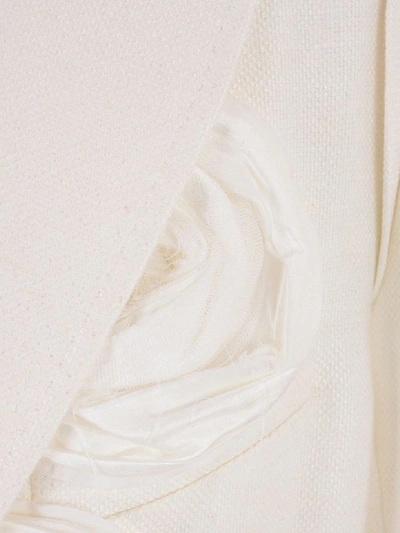 Shop Ann Demeulemeester Flower Applique Coat In Off White Roses