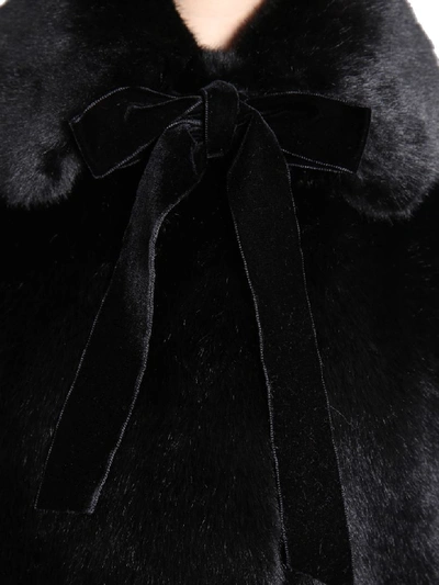 Shop Ainea Eco Fur Coat In Nero