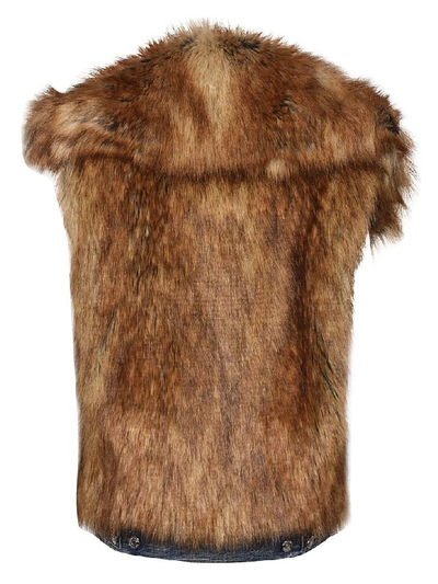 Shop Dsquared2 Fur Vest In Brown