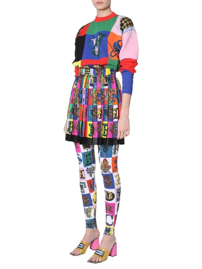 Shop Versace Crew Neck Sweater In Multicolor