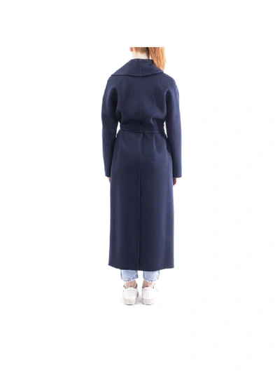 Shop Max Mara Virgin Wool  Messilu Coat In Blue Navy